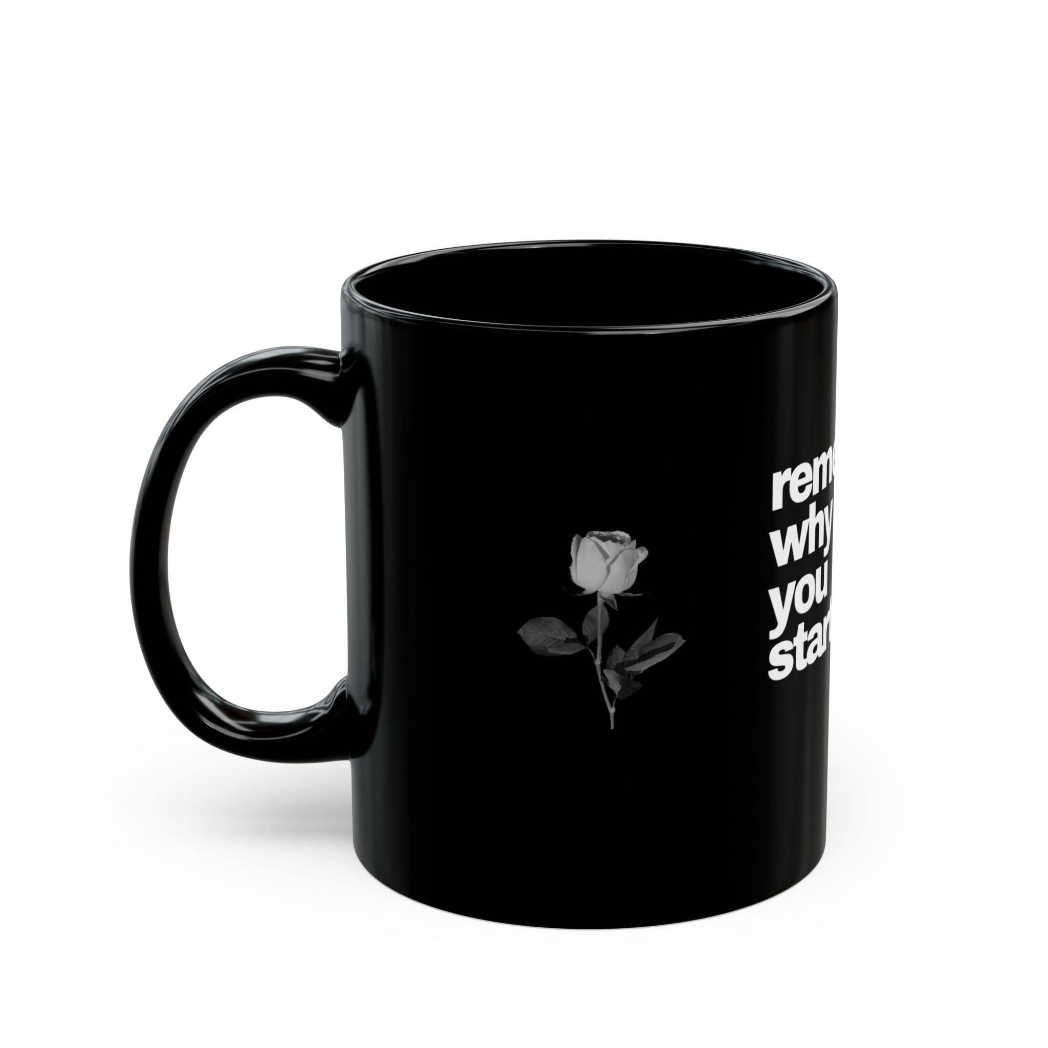 Remember Why You Started Mug — Motivational Black Coffee Cup (11oz & 15oz)