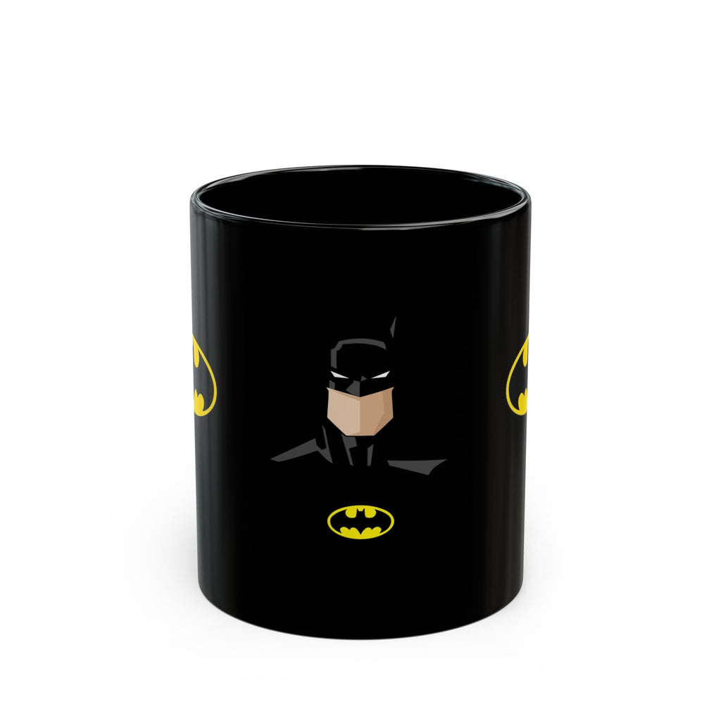 Bat Emblem Black Mug — Dark Superhero Coffee Cup (11oz, 15oz)